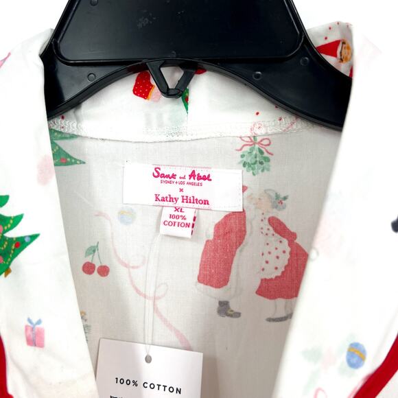 SANT AND ABEL X KATHY HILTON Christmas Magic Print Nightshirt XL White Multi NWT - Picture 7 of 9